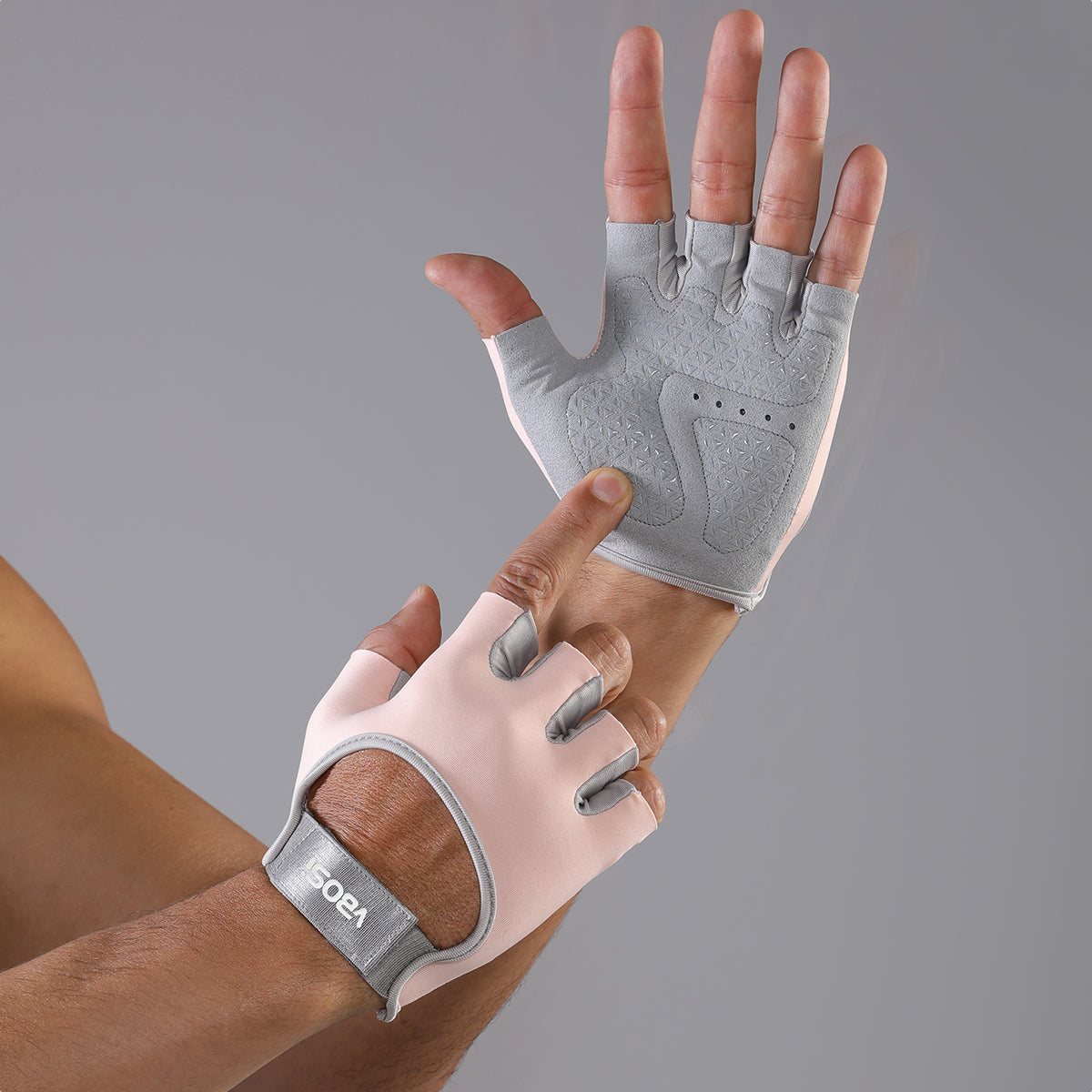 VBOSI Non-Slip Half Finger Workout Gloves with Adjustable Wrist Strap