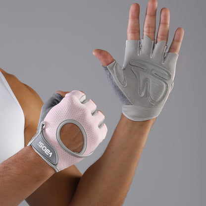 VBOSI Breathable Open-Back Workout Gloves with Silicone Grip Palm