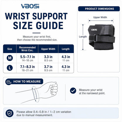 VBOSI Adjustable Wrist Support Brace with Removable Pads