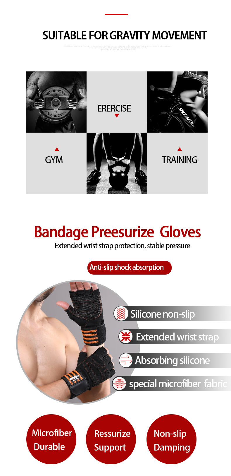 2004 Breathable Anti-slip Sports Gloves for Men and Women
