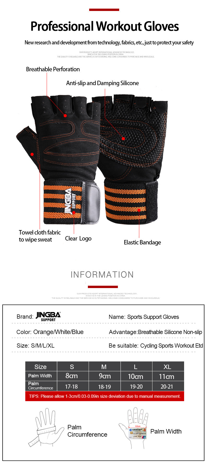 2004 Breathable Anti-slip Sports Gloves for Men and Women