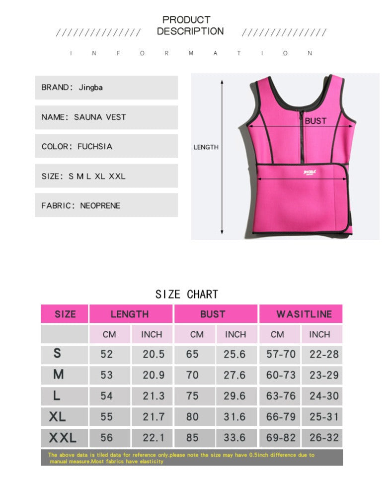 JINGBA SUPPORT 1180 Body Fitness corset de perte de poids Sauna Suit Sweat Vest