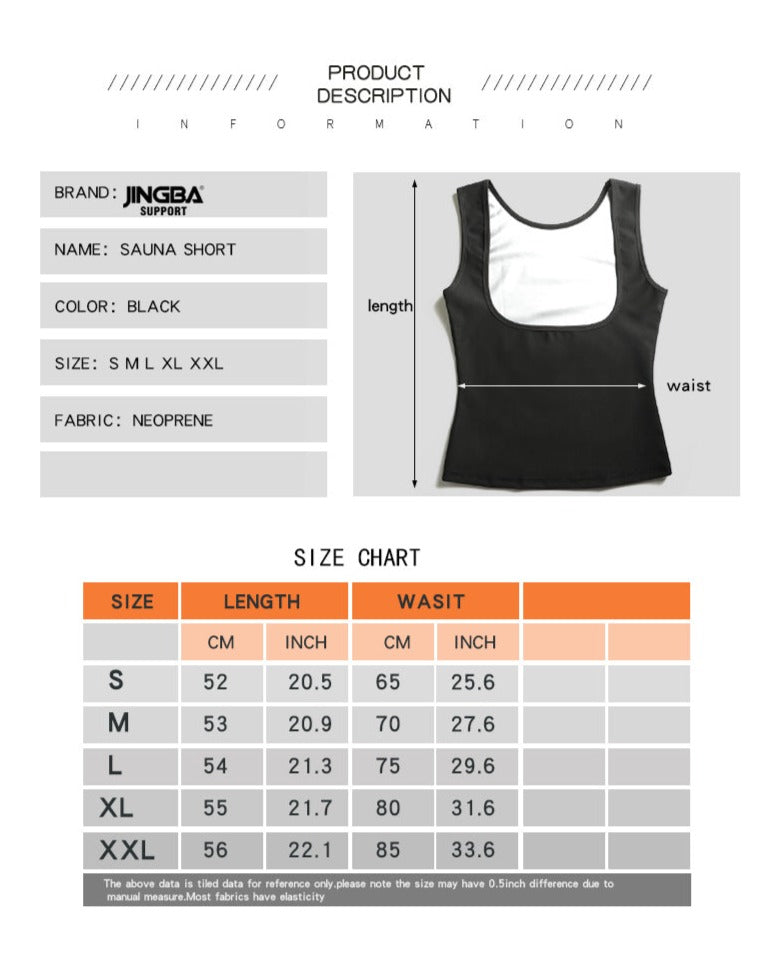 JINGBA SUPPORT 0001 - Débardeur amincissant en néoprène chaud pour homme et femme - Gilet de sauna en sueur pour le sport