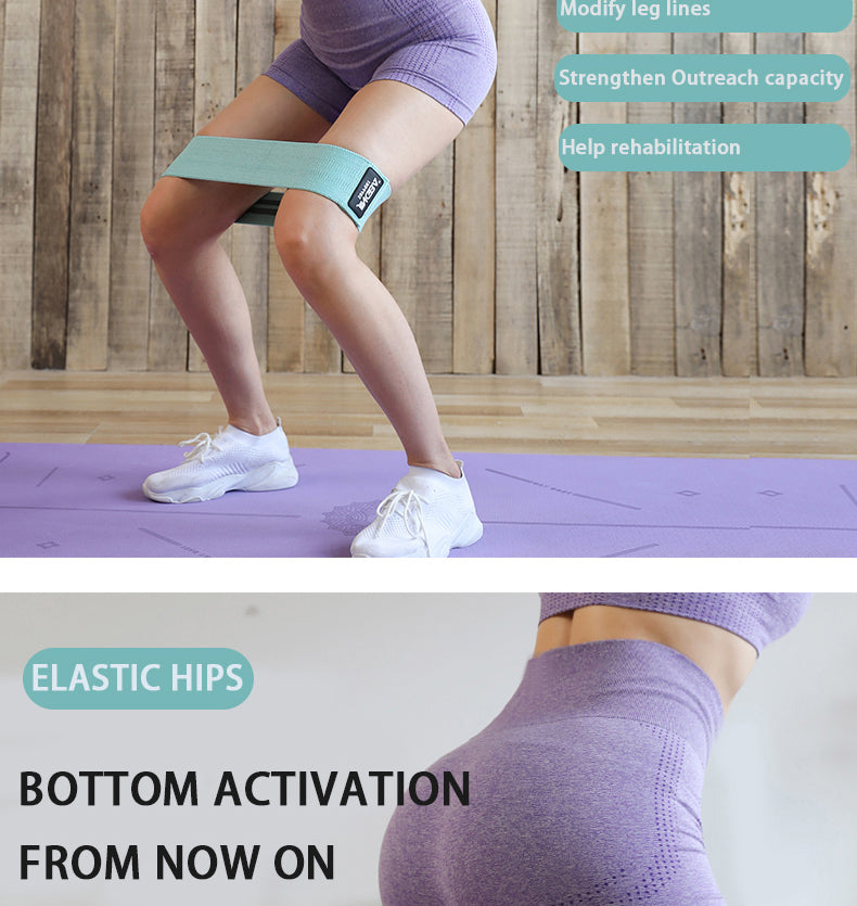 JINGBA SUPPORT 9924 Bandes de résistance en tissu pour les cuisses, les hanches et le butin - Bandes d'exercice élastiques pour le yoga, la gym et le fitness 