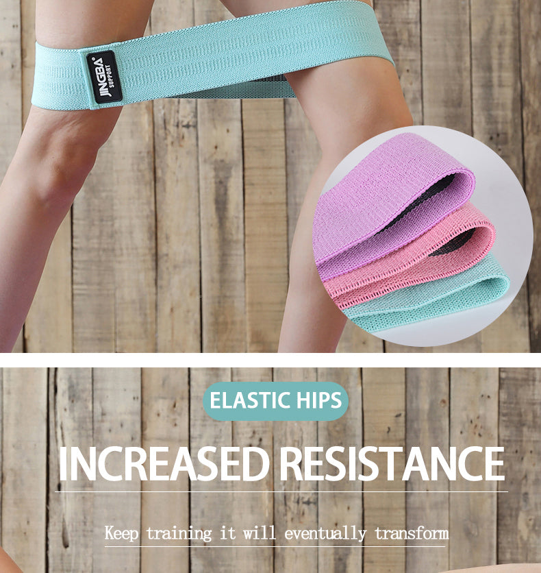 JINGBA SUPPORT 9924 Bandes de résistance en tissu pour les cuisses, les hanches et le butin - Bandes d'exercice élastiques pour le yoga, la gym et le fitness 