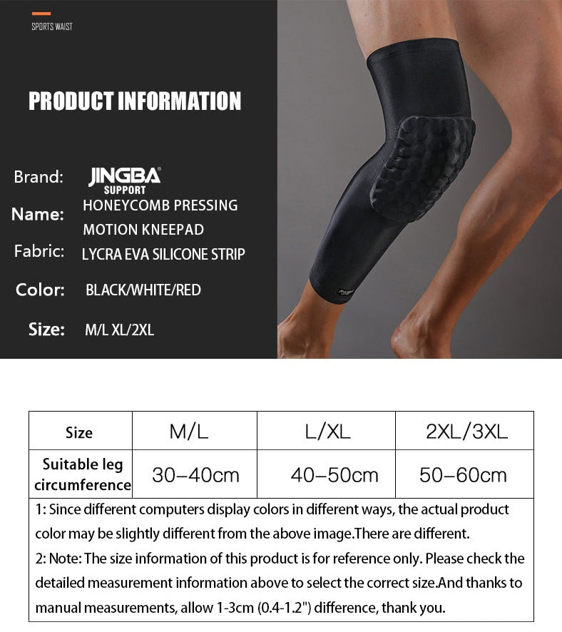 JINGBA SUPPORT 3024 sport protection Anti-chute genouillère orthèse Compression porter nid d'abeille genouillères Bandage à manches longues