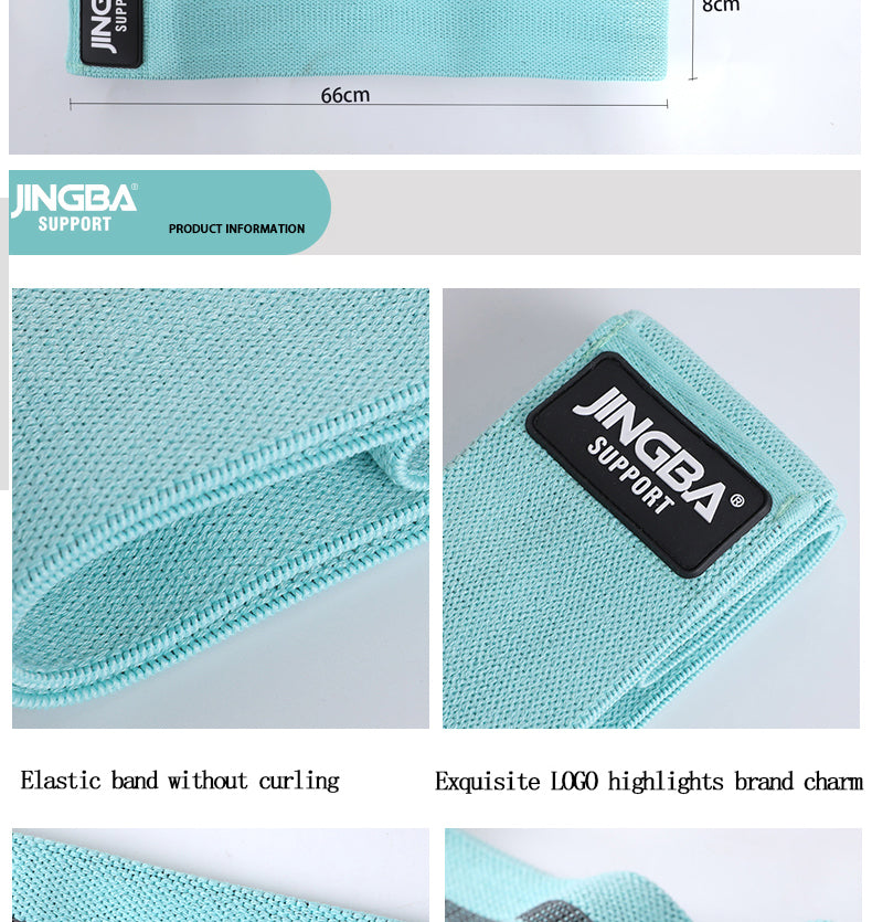 JINGBA SUPPORT 9924 Bandes de résistance en tissu pour les cuisses, les hanches et le butin - Bandes d'exercice élastiques pour le yoga, la gym et le fitness 
