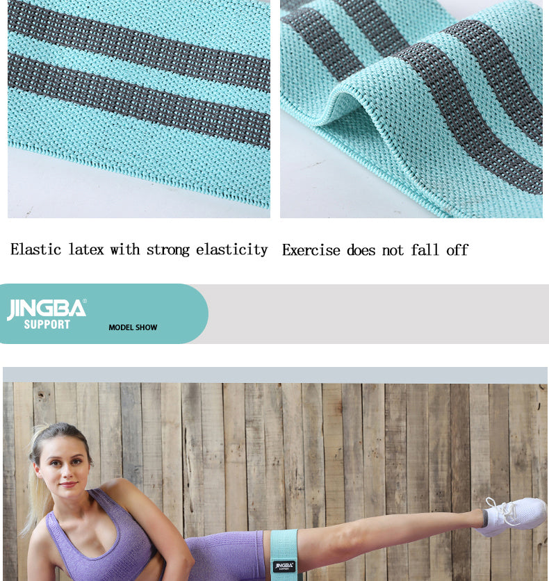 JINGBA SUPPORT 9924 Bandes de résistance en tissu pour les cuisses, les hanches et le butin - Bandes d'exercice élastiques pour le yoga, la gym et le fitness 