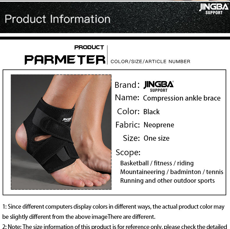 Adjustable Neoprene Ankle Brace - Water-Resistant with Compression Support