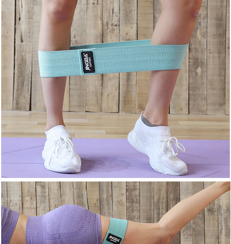 JINGBA SUPPORT 9924 Bandes de résistance en tissu pour les cuisses, les hanches et le butin - Bandes d'exercice élastiques pour le yoga, la gym et le fitness 