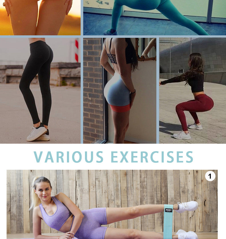 JINGBA SUPPORT 9924 Bandes de résistance en tissu pour les cuisses, les hanches et le butin - Bandes d'exercice élastiques pour le yoga, la gym et le fitness 
