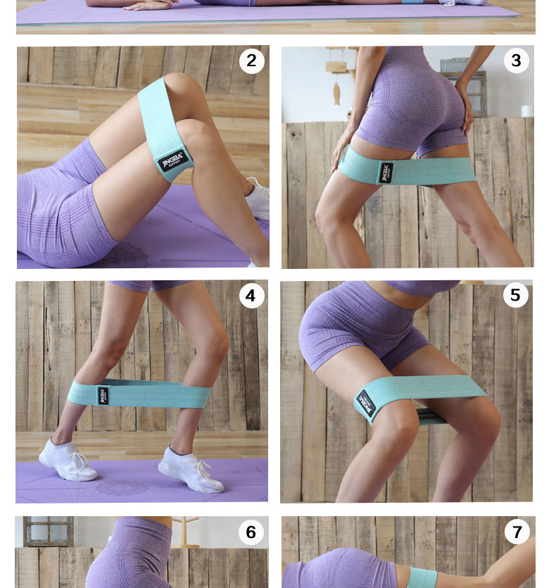 JINGBA SUPPORT 9924 Bandes de résistance en tissu pour les cuisses, les hanches et le butin - Bandes d'exercice élastiques pour le yoga, la gym et le fitness 