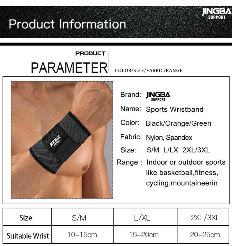JINGBA SUPPORT 0117 Nylon Spandex Poignet Support Élastique Gym Poignet Compression Poignet Wrap Attelle De Poignet