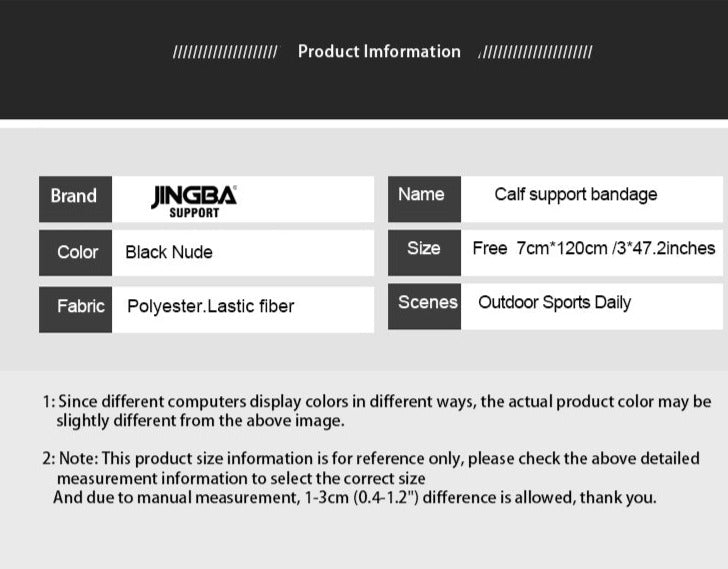 JINGBA SUPPORT 5224 Attelle de soutien du genou pour haltérophilie Super Heavy Duty Fitness Calf Wraps Bandage