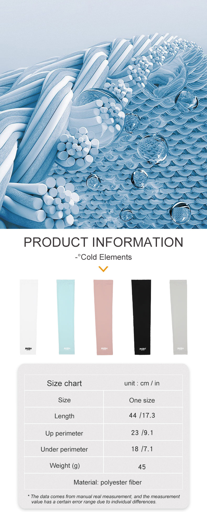 JINGBA SUPPORT 4945 chauffe-bras thermique été refroidissement cyclisme hiver bras manches couvre-bras avec trous pour les pouces pour hommes femmes