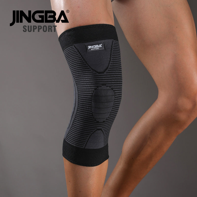 JINGBA SUPPORT 6067 Attelle de compression pour basket-ball à manches élastiques hautes - Protecteur de sport pour hommes et femmes