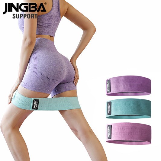 JINGBA SUPPORT 9924 Bandes de résistance en tissu pour les cuisses, les hanches et le butin - Bandes d'exercice élastiques pour le yoga, la gym et le fitness 
