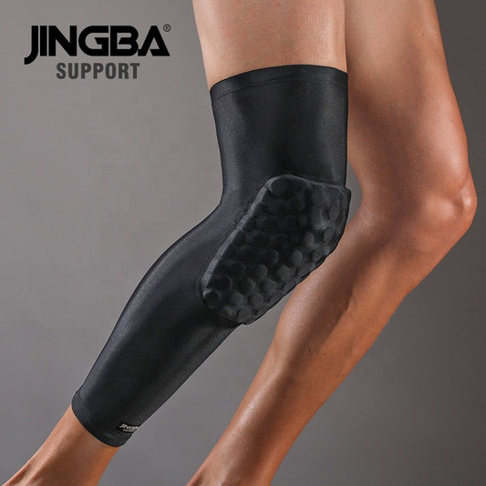 JINGBA SUPPORT 3024 sport protection Anti-chute genouillère orthèse Compression porter nid d'abeille genouillères Bandage à manches longues