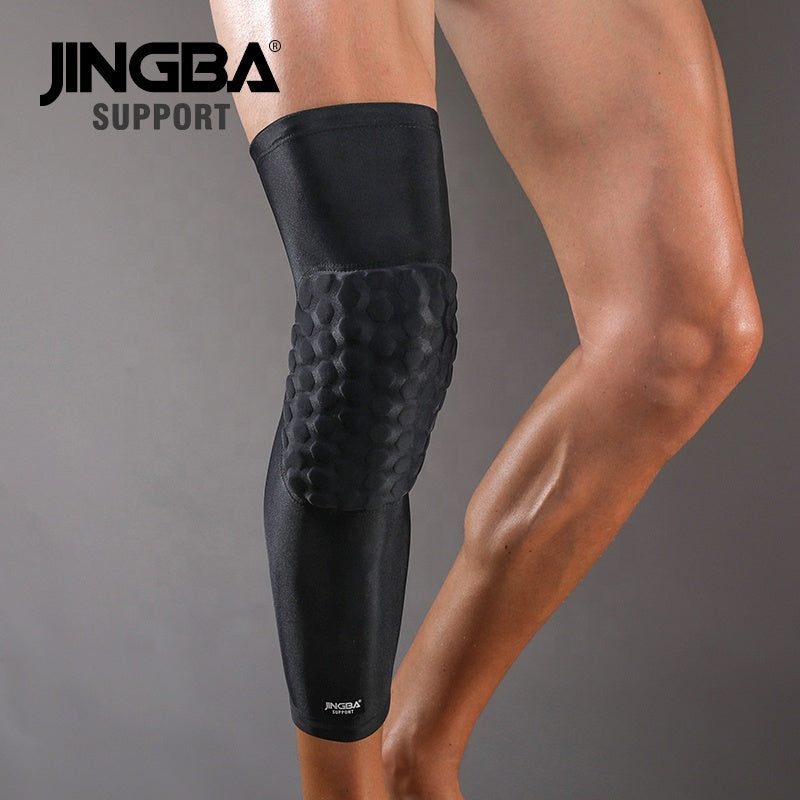 JINGBA SUPPORT 3024 sport protection Anti-chute genouillère orthèse Compression porter nid d'abeille genouillères Bandage à manches longues