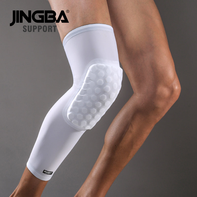 JINGBA SUPPORT 3024 sport protection Anti-chute genouillère orthèse Compression porter nid d'abeille genouillères Bandage à manches longues