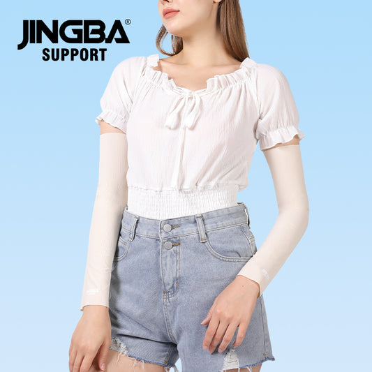 JINGBA SUPPORT 5945 Manchon de bras de taille sans compression UV Long Cyclisme Manchon de protection solaire personnalisé