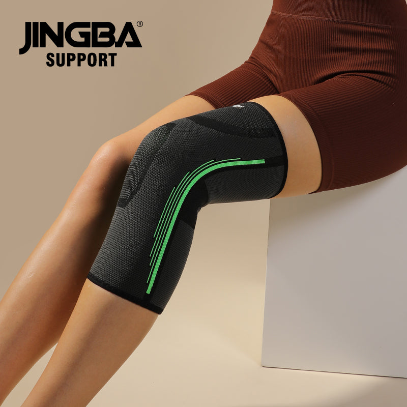 JINGBA SUPPORT 9067 unisexe 3D tricoté genouillère professionnelle genouillère Compression genouillère pour courir basket-ball