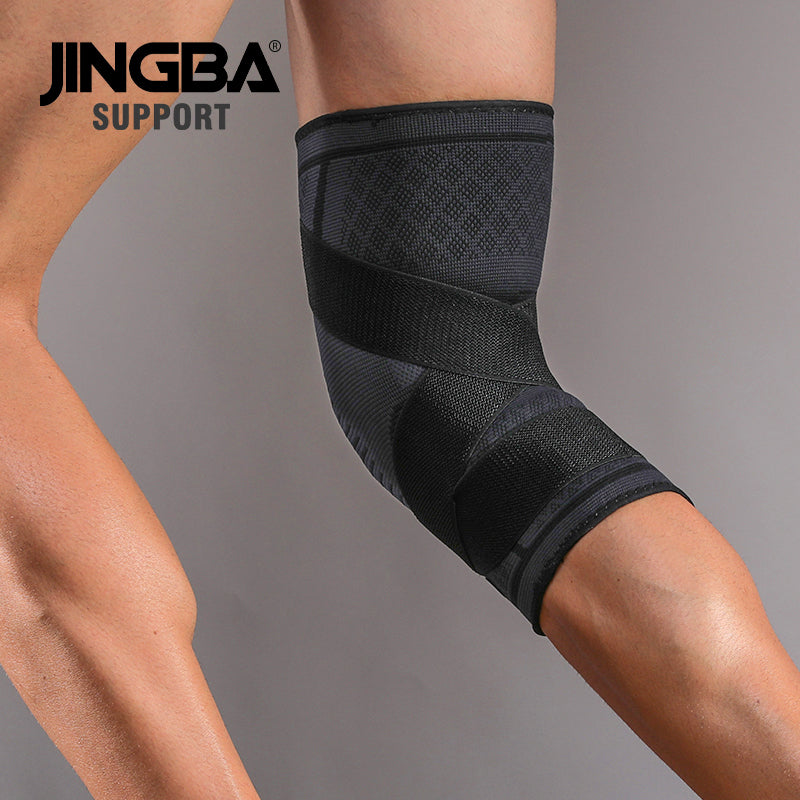 JINGBASUPPORT 2167 Nylon réglable Genou prend en charge haute compression genouillère basket-ball genou bandage jambe manches
