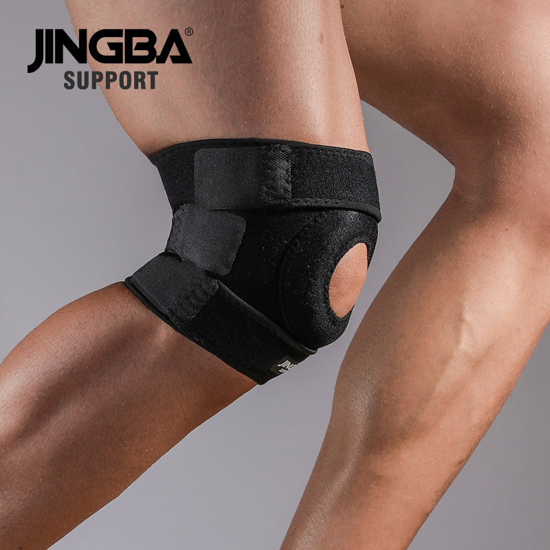 JINGBA SUPPORT 6008 Support de genou en néoprène Attelle de sport réglable Basket-ball Course à pied Genouillère