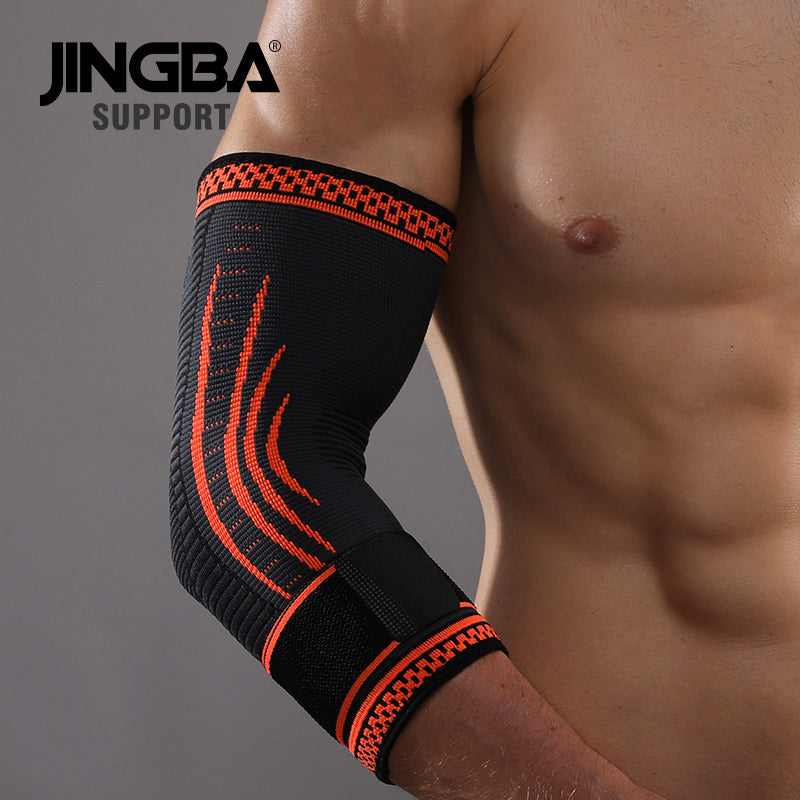 JINGBA SUPPORT 5037 Coudière Nylon Élastique Coudière Baseball Tennis Protection Bandage Baseball Compression bras Manches