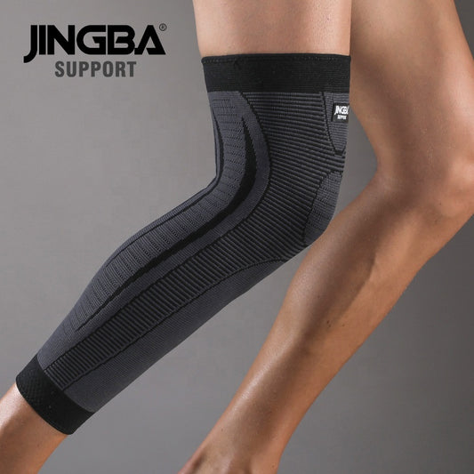 JINGBA SUPPORT 1467 Jambe Complète 3D Tricoté Élastique Nylon Genou Soutien Manches Compression Sport Genouillère