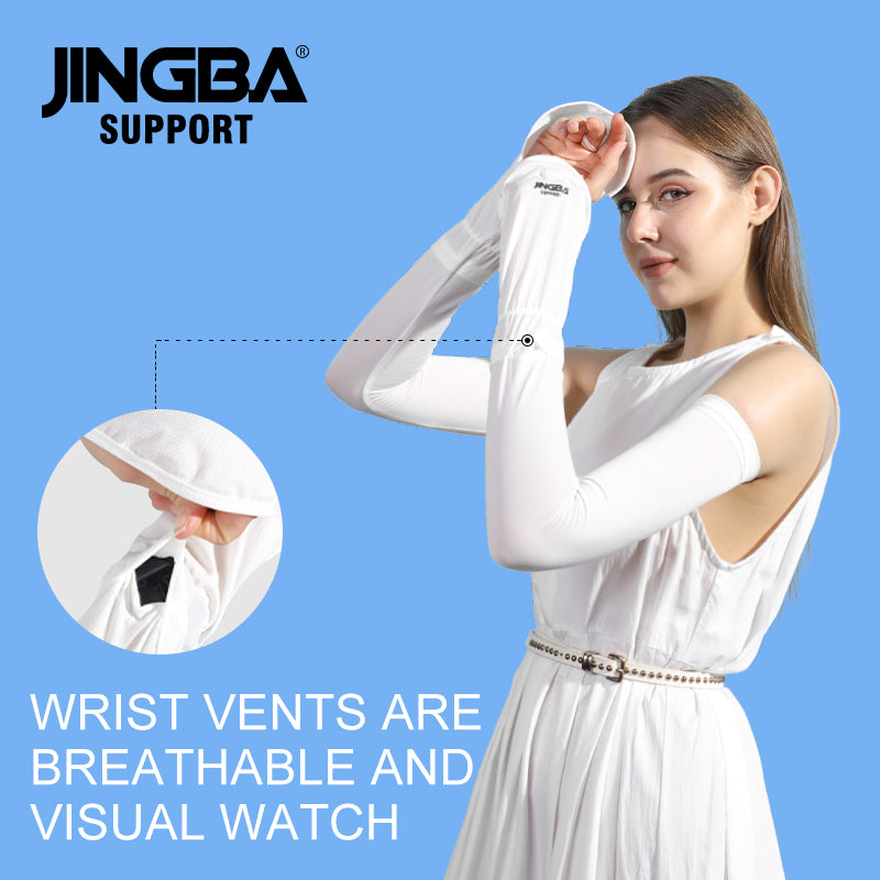 JINGBA SUPPORT 3945 bras soleil manches compression protection UV refroidissement pour hommes femmes été crème solaire cyclisme conduite golf course à pied