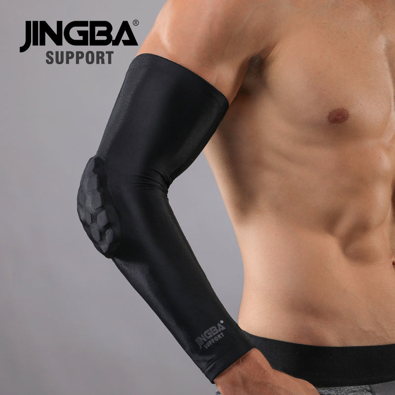 JINGBA SUPPORT 1024A nid d'abeille Anti-chute coude soutien basket-ball coude Protection manchon football sport protection coussinets
