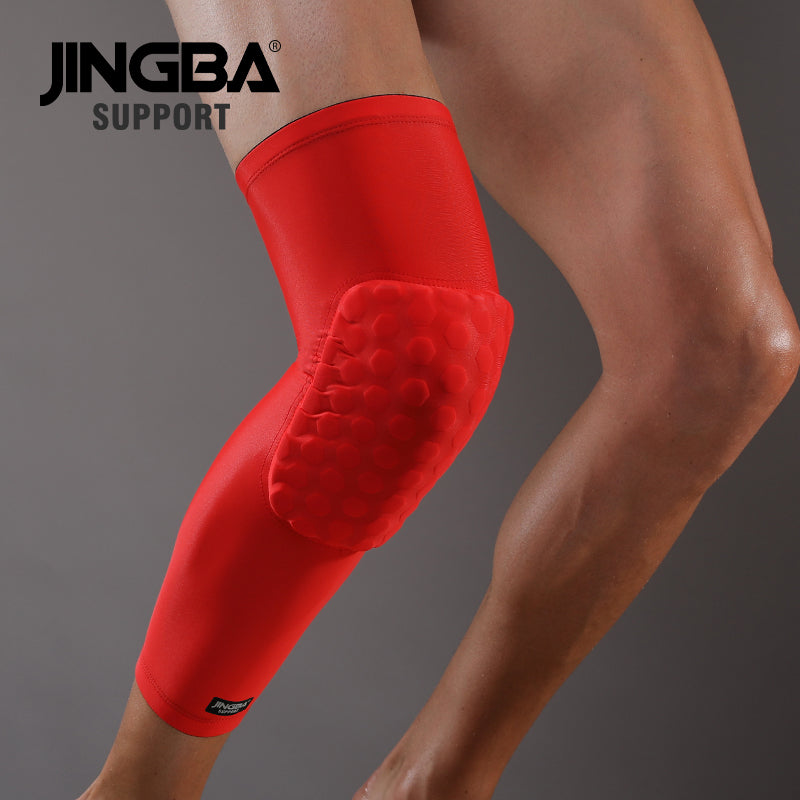 JINGBA SUPPORT 3024 sport protection Anti-chute genouillère orthèse Compression porter nid d'abeille genouillères Bandage à manches longues