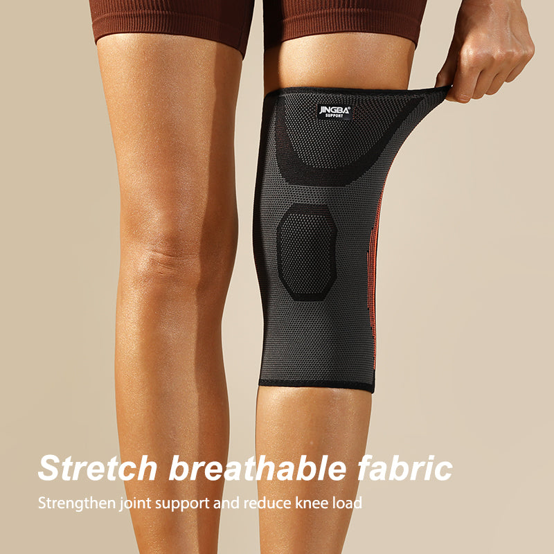 JINGBA SUPPORT 9067 unisexe 3D tricoté genouillère professionnelle genouillère Compression genouillère pour courir basket-ball
