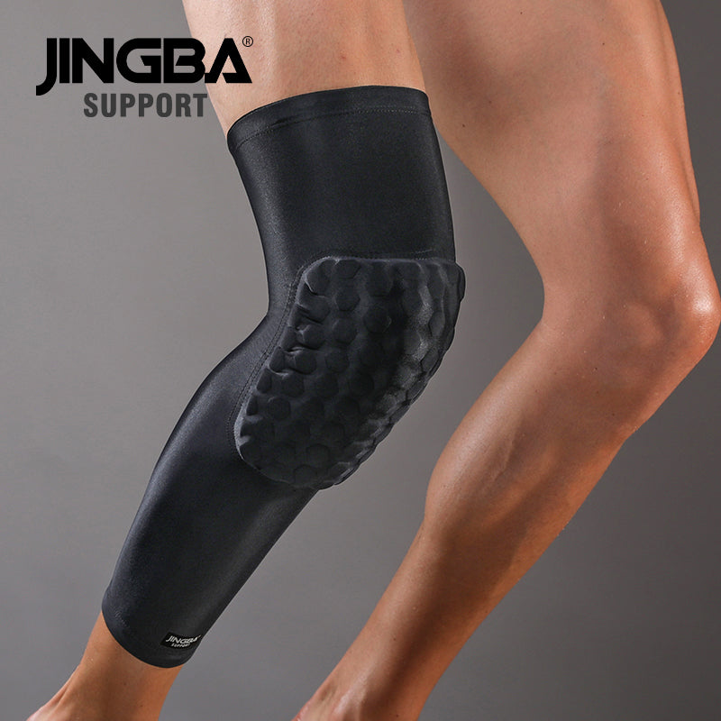 JINGBA SUPPORT 3024 sport protection Anti-chute genouillère orthèse Compression porter nid d'abeille genouillères Bandage à manches longues