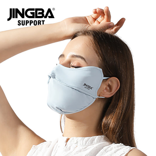 JINGBA SUPPORT 9055 Polyester Glace Soie Uv Protection Solaire Extérieure Lavable Réutilisable Cool Été Masque couverture coin des yeux