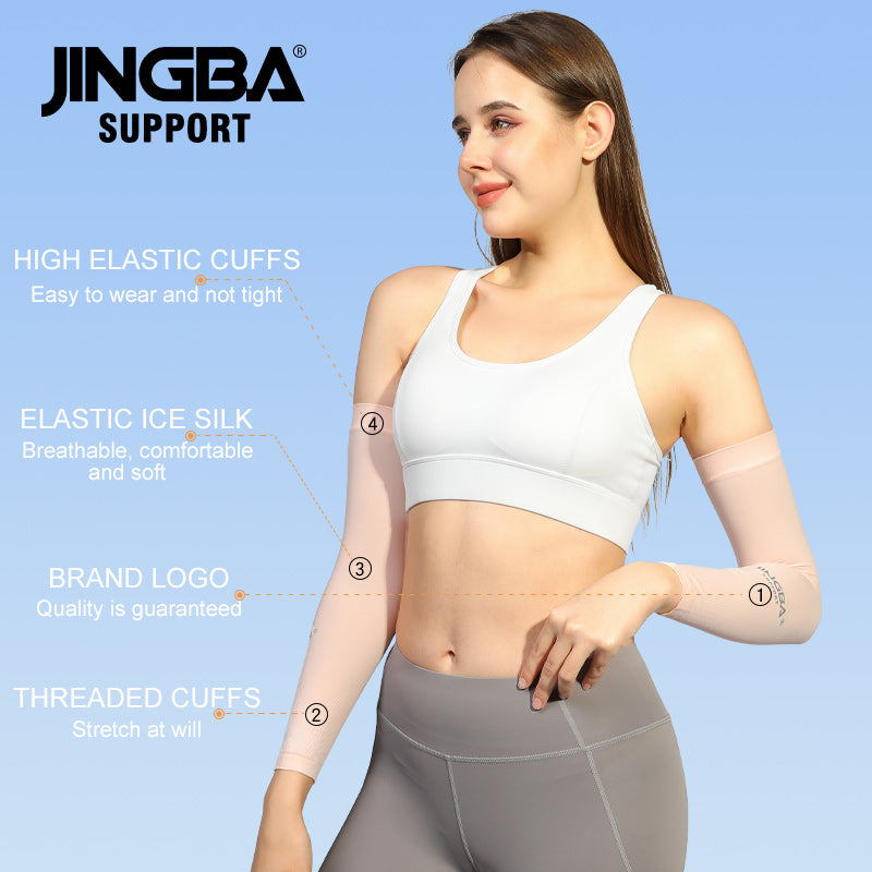 JINGBA SUPPORT 9945 gros glace soie lisse soleil Uv Protection manches extérieur moteur cyclisme basket-ball Golf manches de glace