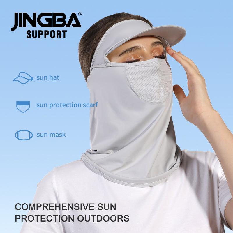 5055 Cooling Face Mask with Visor Lightweight Summer Sun Protection Cooling Shawl Breathable Mesh Sport Cap