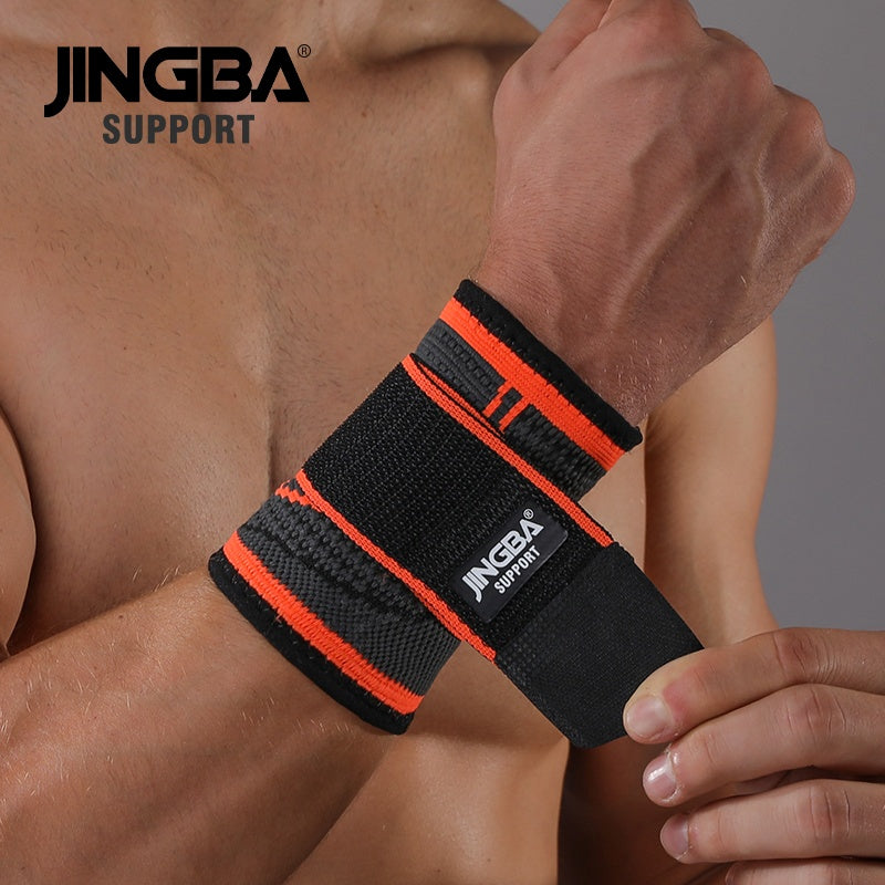 JINGBA SUPPORT 8017 haltérophilie dynamophilie musculation large compressé haut élastique poignet avec sangles