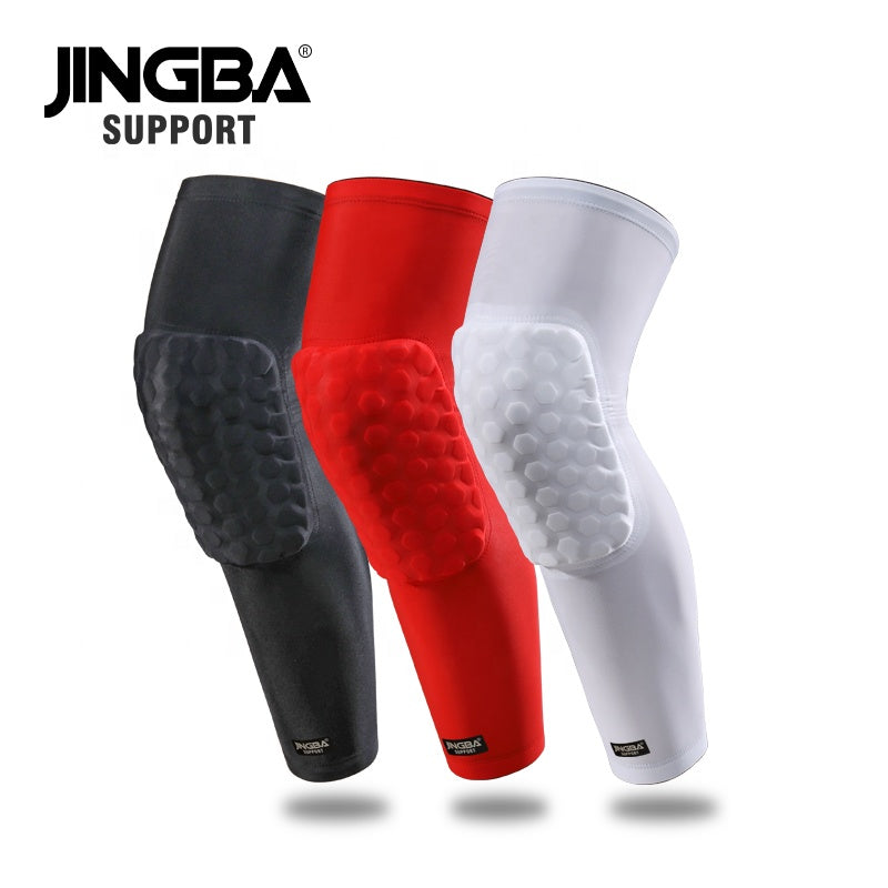 JINGBA SUPPORT 3024 sport protection Anti-chute genouillère orthèse Compression porter nid d'abeille genouillères Bandage à manches longues