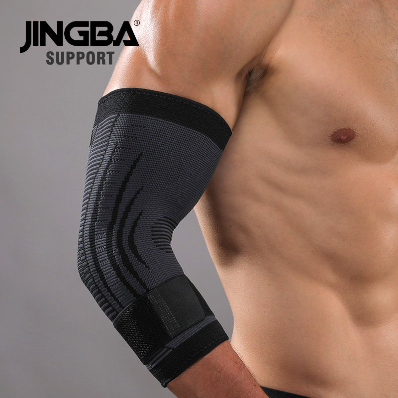 JINGBA SUPPORT 5037 Coudière Nylon Élastique Coudière Baseball Tennis Protection Bandage Baseball Compression bras Manches